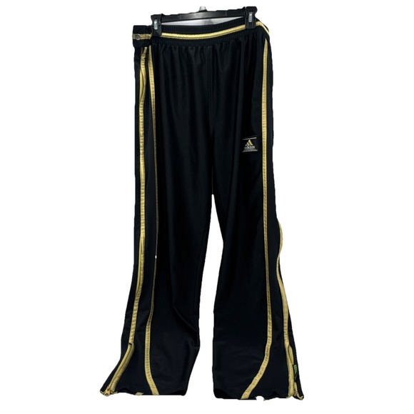 Vtg 90's Adidas 3-Stripes Black and Gold Tear Away Track Pants XL READ - Picture 1 of 10